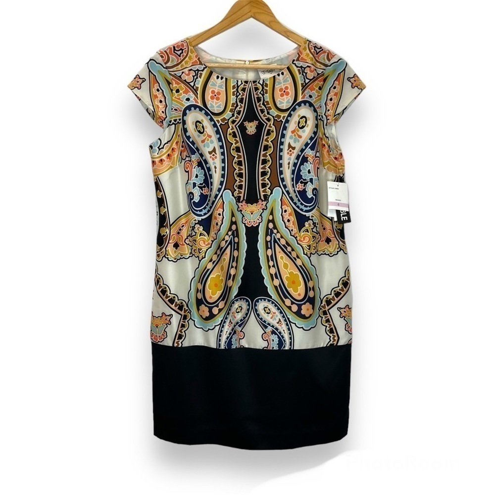 J. Taylor Paisley Cap Sleeve Shift Dress NWT Women’s 6‎